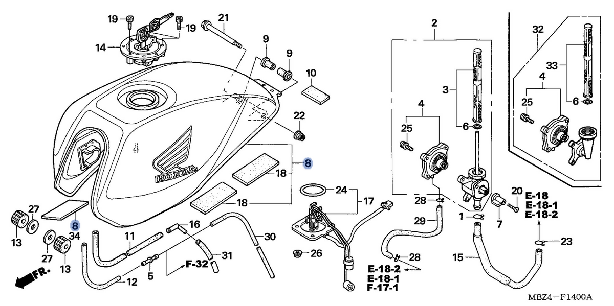 Honda OEM part 17500-MBZ-K01ZD