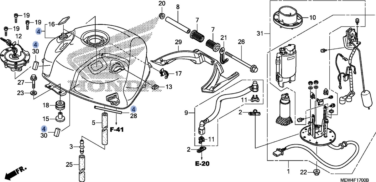 Honda OEM part 17500-MEW-D40ZB