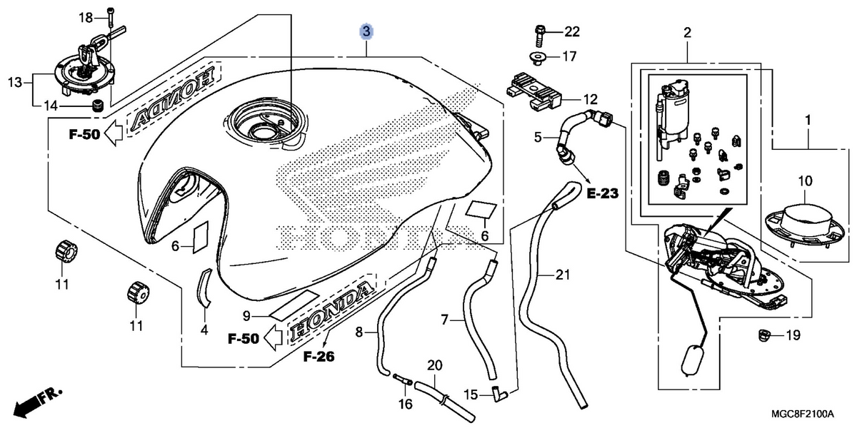 Honda OEM part 17500-MGC-JD0ZB