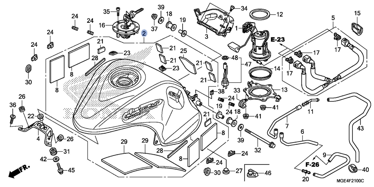 Honda OEM part 17500-MGE-020ZA