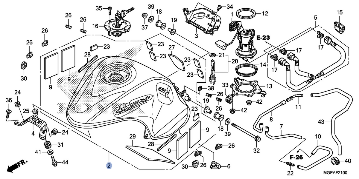 Honda OEM part 17500-MGE-D40ZB