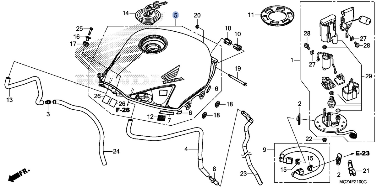 Honda OEM part 17500-MGZ-D21ZB