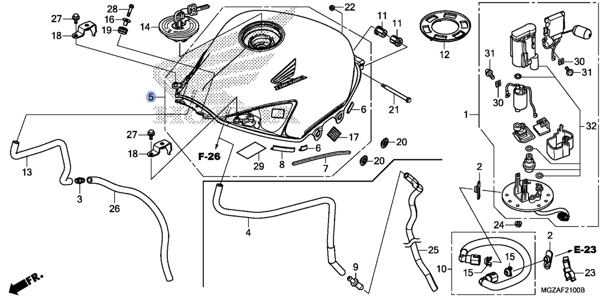 Honda OEM part 17500-MGZ-J41ZC