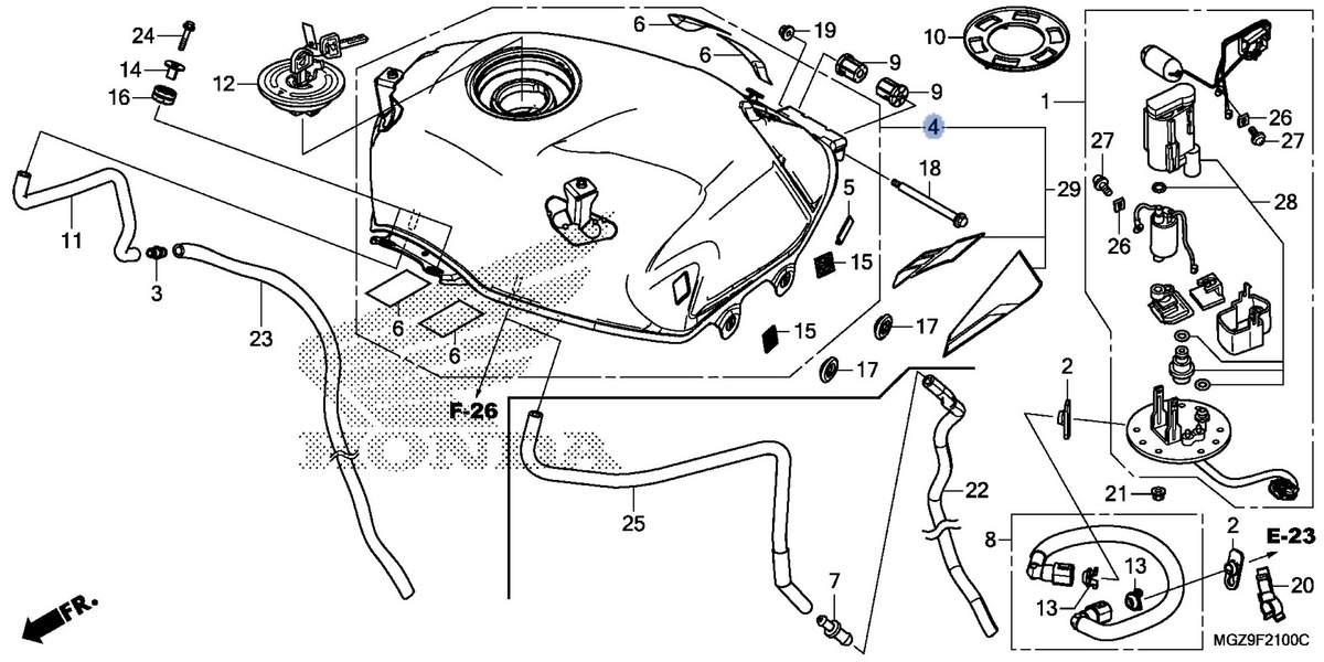 Honda OEM part 17500-MGZ-J80ZC