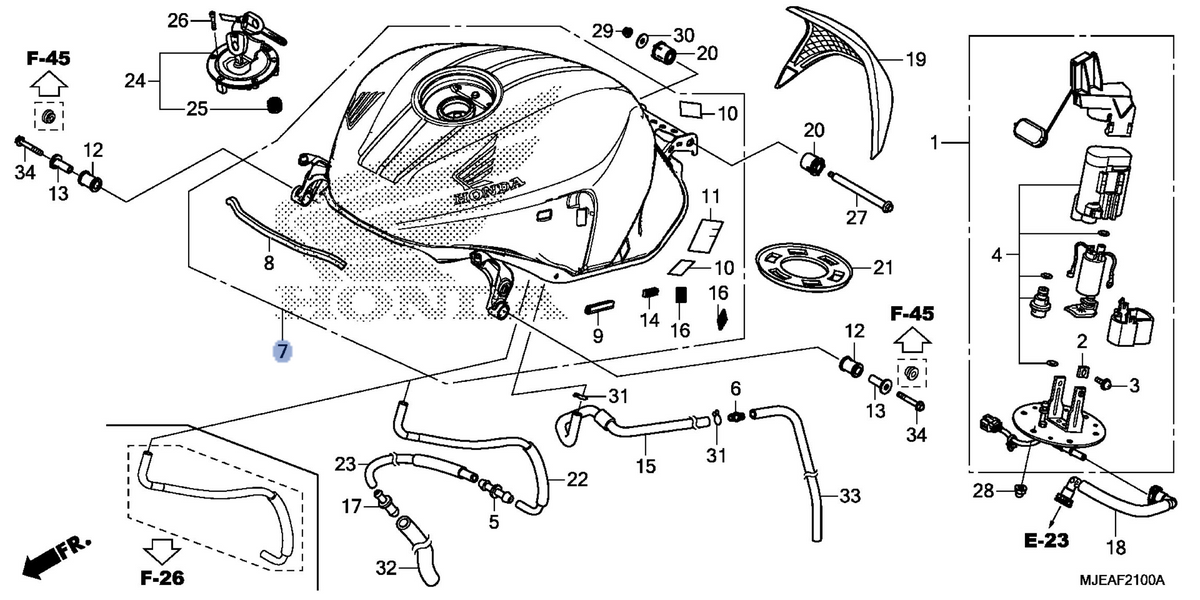 Honda OEM part 17500-MJE-DH0ZB