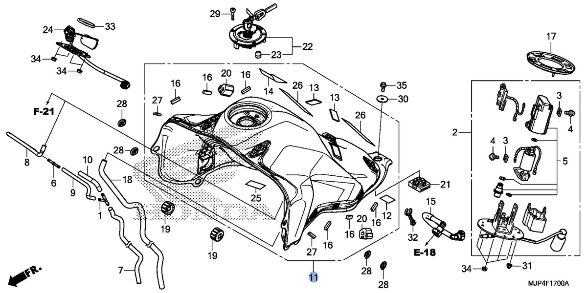Honda OEM part 17500-MJP-G50ZB
