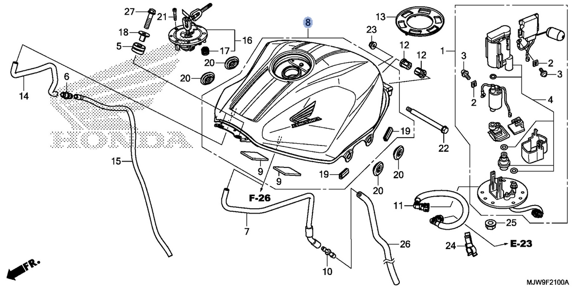 Honda OEM part 17500-MJW-DF0ZF