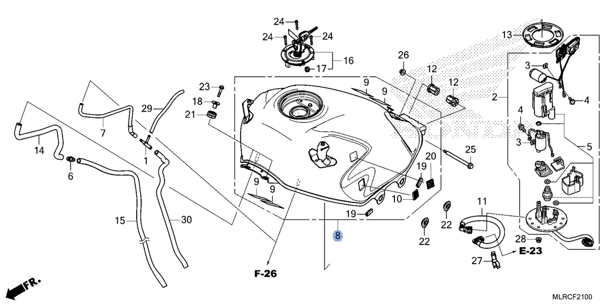 Honda OEM part 17500-MJW-DK0ZB