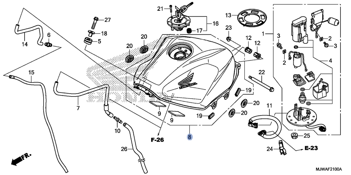 Honda OEM part 17500-MJW-DR0ZC