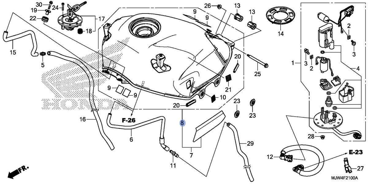 Honda OEM part 17500-MJW-J80ZE