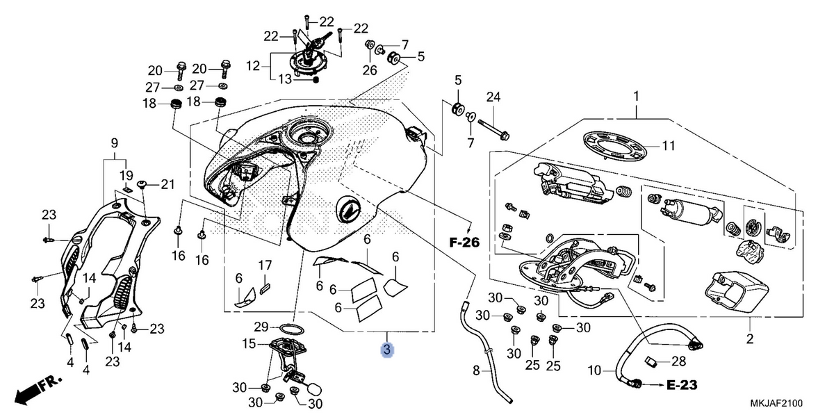 Honda OEM part 17500-MKJ-E50ZA