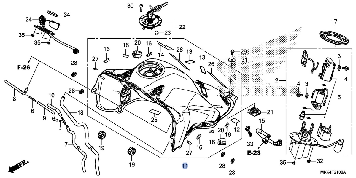 Honda OEM part 17500-MKK-DE0ZA