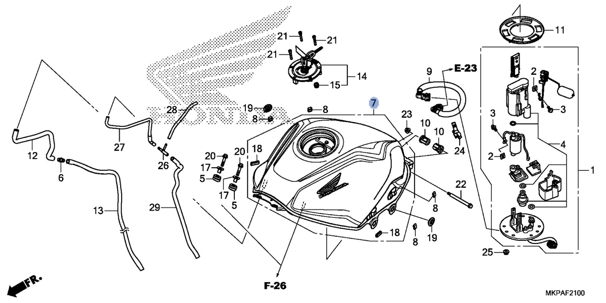 Honda OEM part 17500-MKP-DN0ZC
