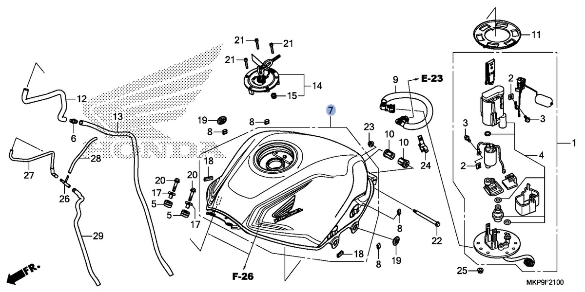 Honda OEM part 17500-MKP-DP0ZC