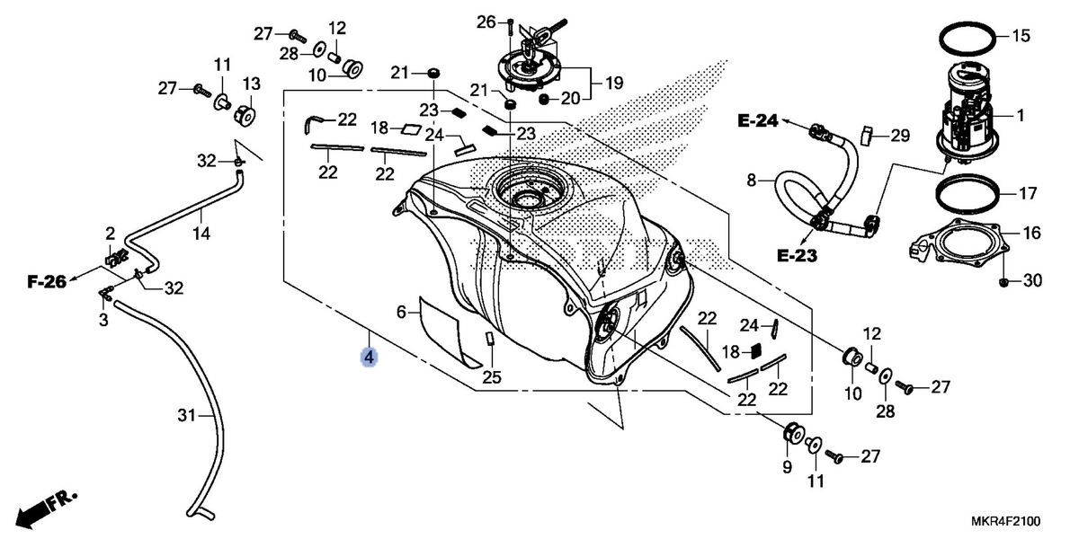 Honda OEM part 17500-MKR-D90ZA