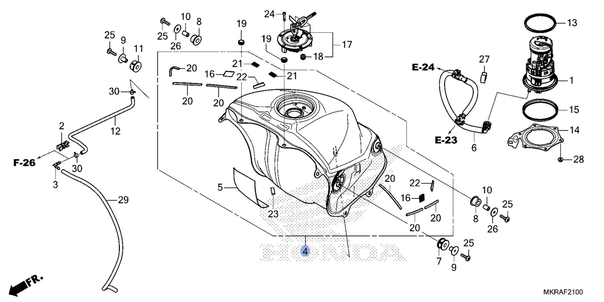 Honda OEM part 17500-MKR-DH0ZA