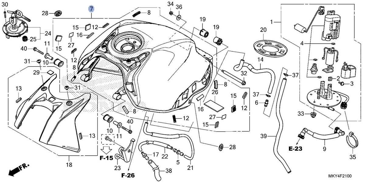 Honda OEM part 17500-MKY-DM0ZA