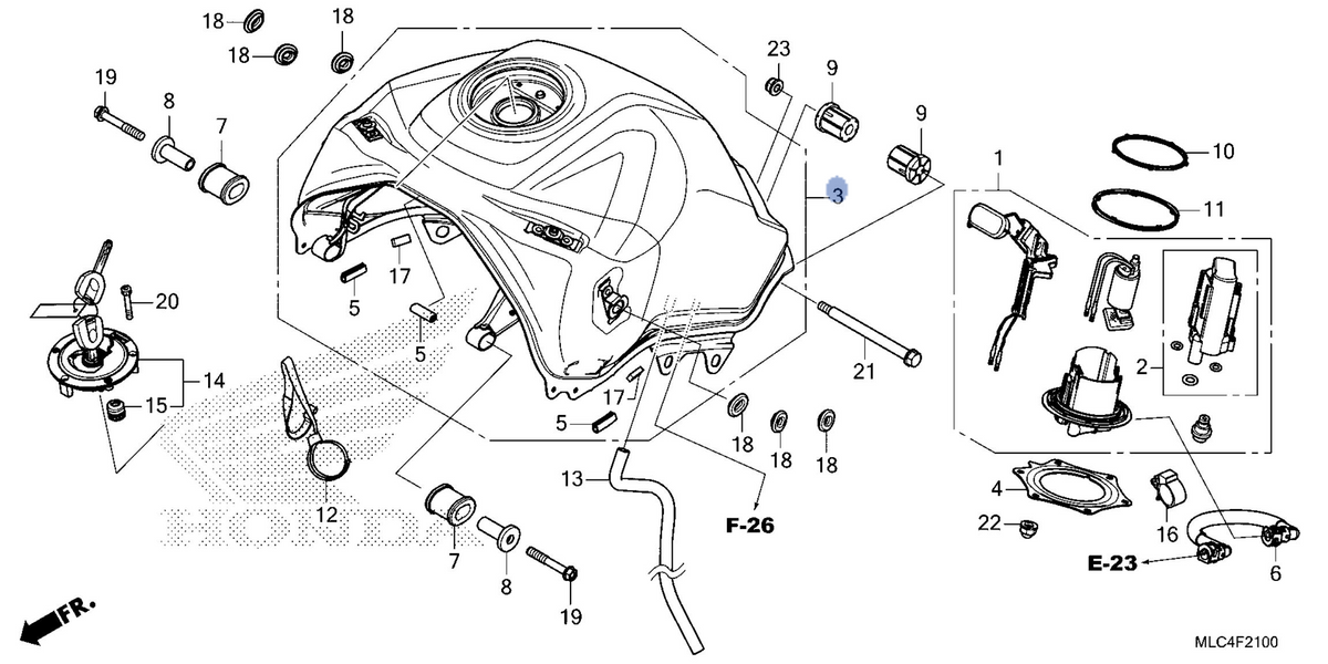 Honda OEM part 17500-MLC-D30ZC