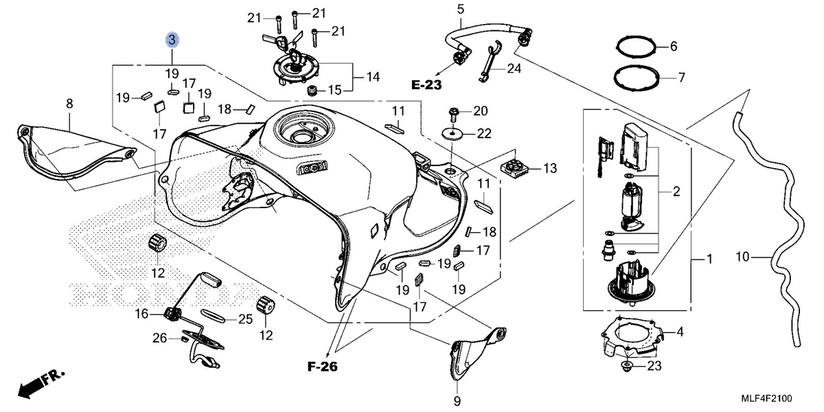 Honda OEM part 17500-MLF-E40ZA