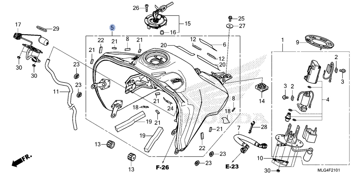 Honda OEM part 17500-MLG-EE0ZB
