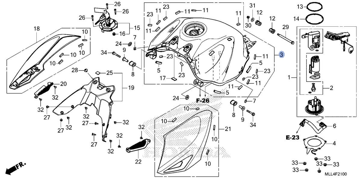 Honda OEM part 17500-MLL-D00ZA