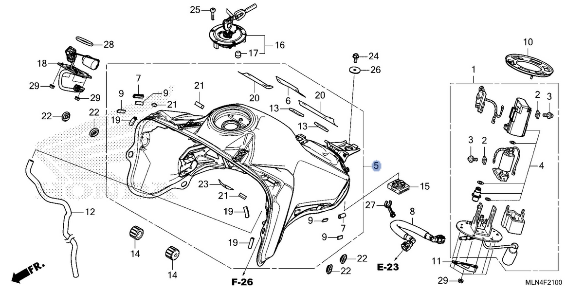 Honda OEM part 17500-MLN-E10ZA