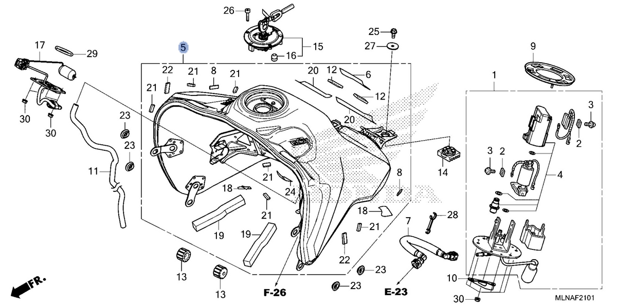 Honda OEM part 17500-MLN-SD0ZB