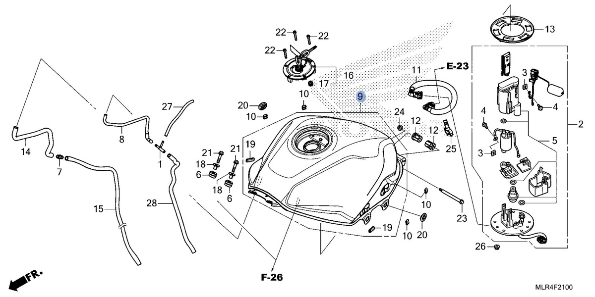 Honda OEM part 17500-MLR-D20ZA