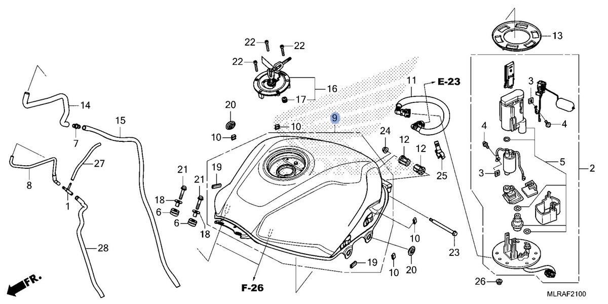Honda OEM part 17500-MLR-D40ZB