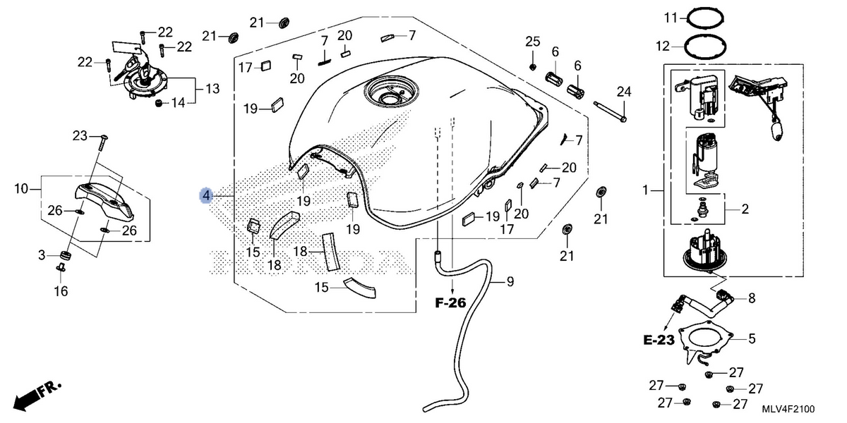 Honda OEM part 17500-MLV-J00ZD
