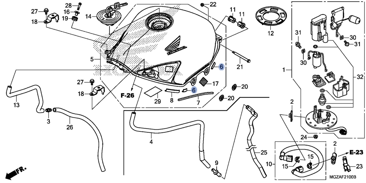Honda OEM part 17501-MGZ-J00