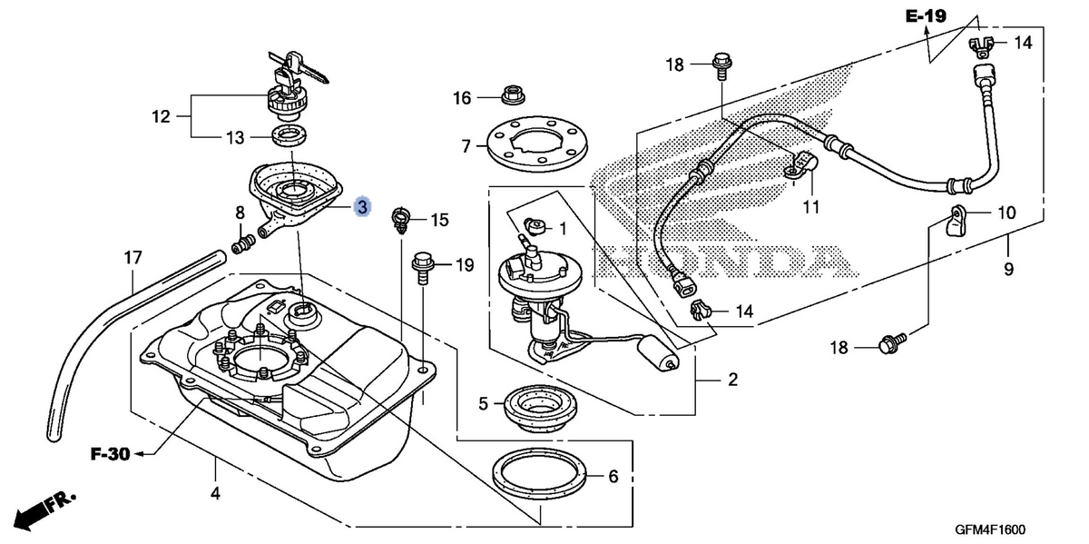 Honda OEM part 17505-GFM-970