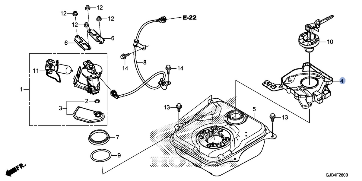 Honda OEM part 17505-GJA-J01
