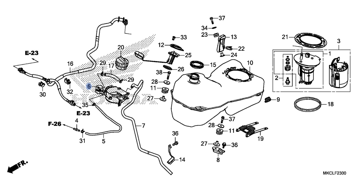 Honda OEM part 17505-MKC-A00
