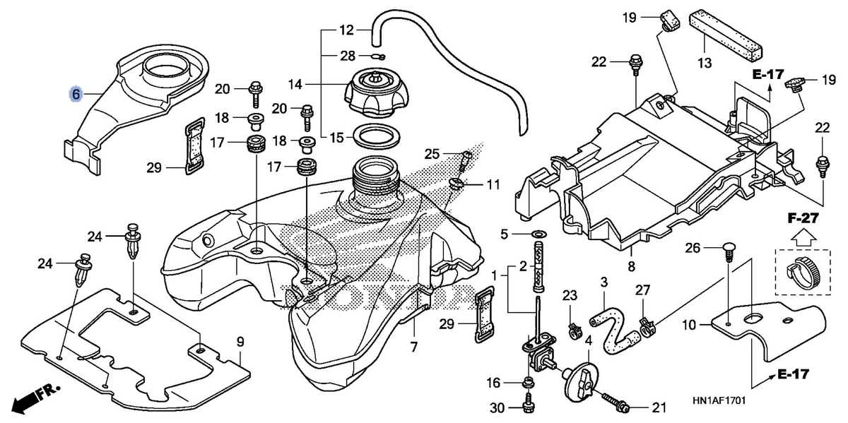 Honda OEM part 17507-HN1-A70