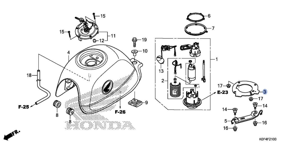 Honda OEM part 17507-K0F-T00
