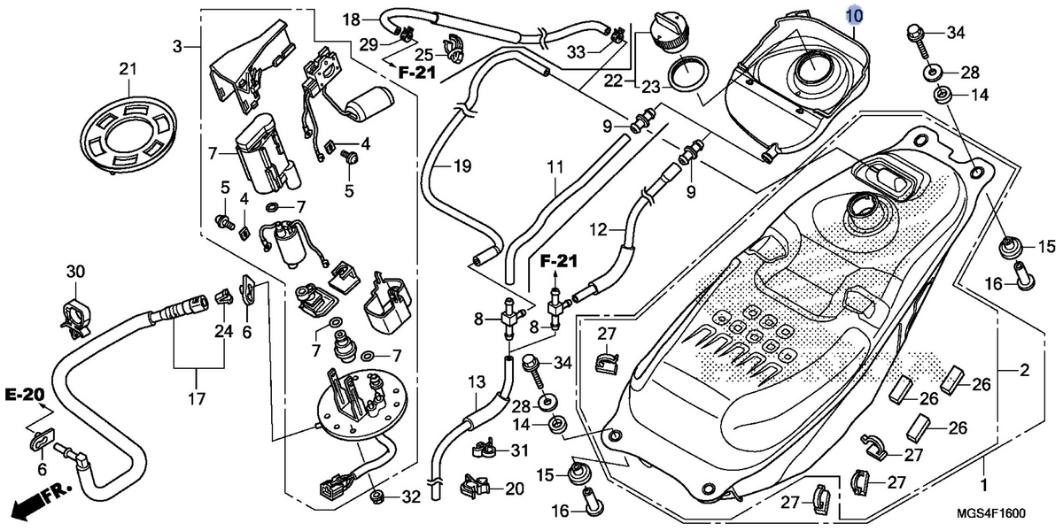 Honda OEM part 17507-MGS-D30