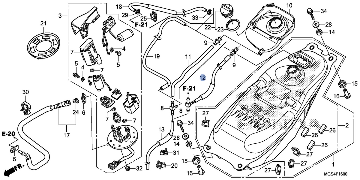 Honda OEM part 17508-MGS-T50