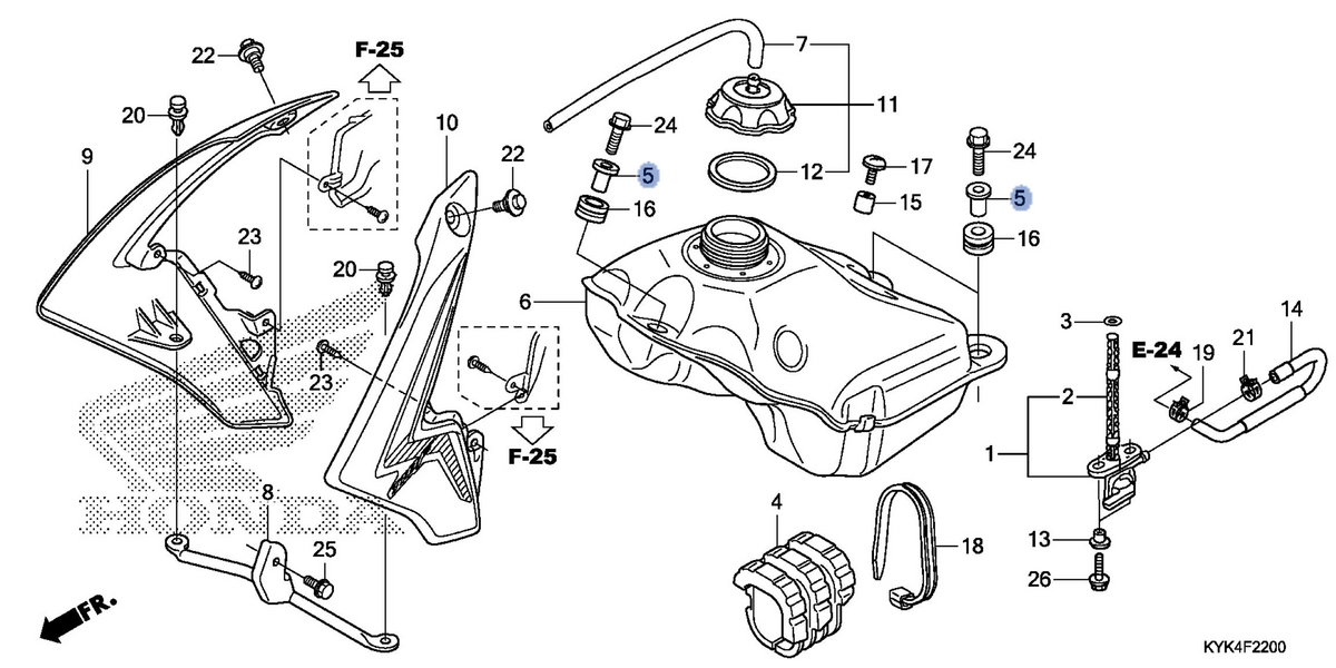 Honda OEM part 17509-KYK-910