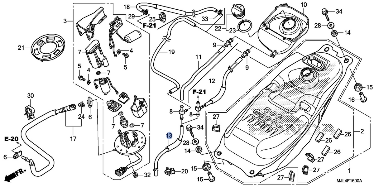 Honda OEM part 17509-MGS-D50