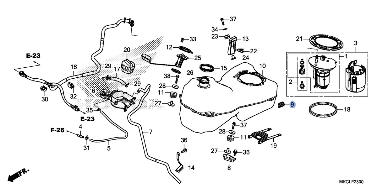 Honda OEM part 17509-MKC-A00