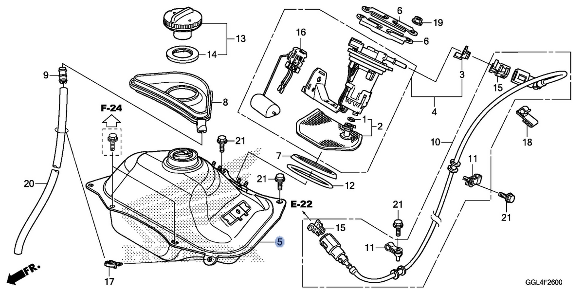Honda OEM part 17510-GGL-J00