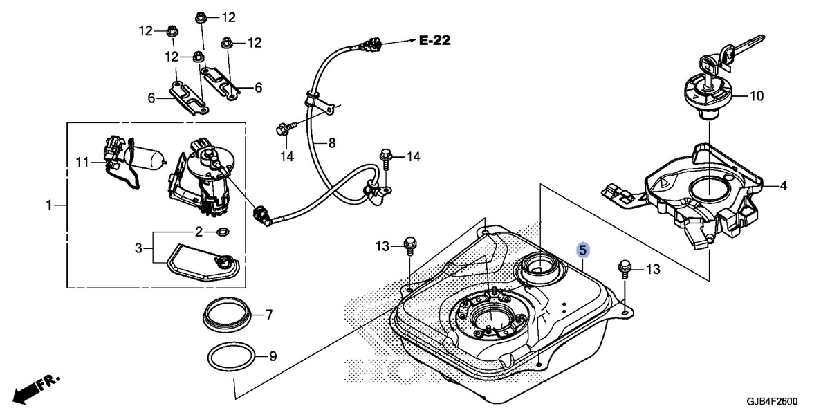 Honda OEM part 17510-GJB-J00