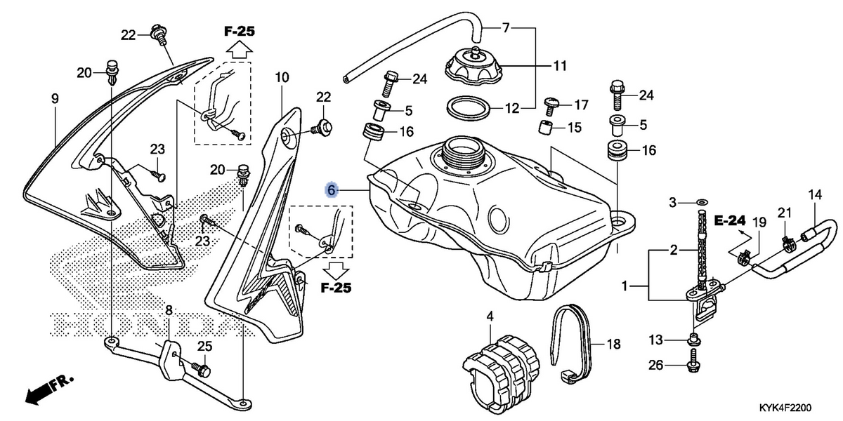 Honda OEM part 17510-KYK-910