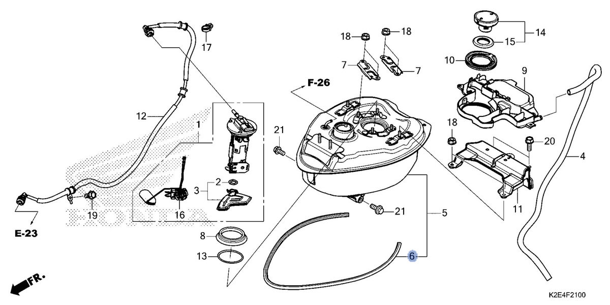 Honda OEM part 17511-K2E-T00