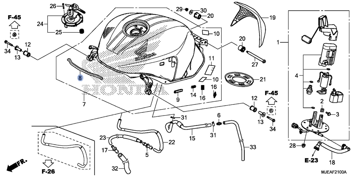 Honda OEM part 17515-MJE-D00
