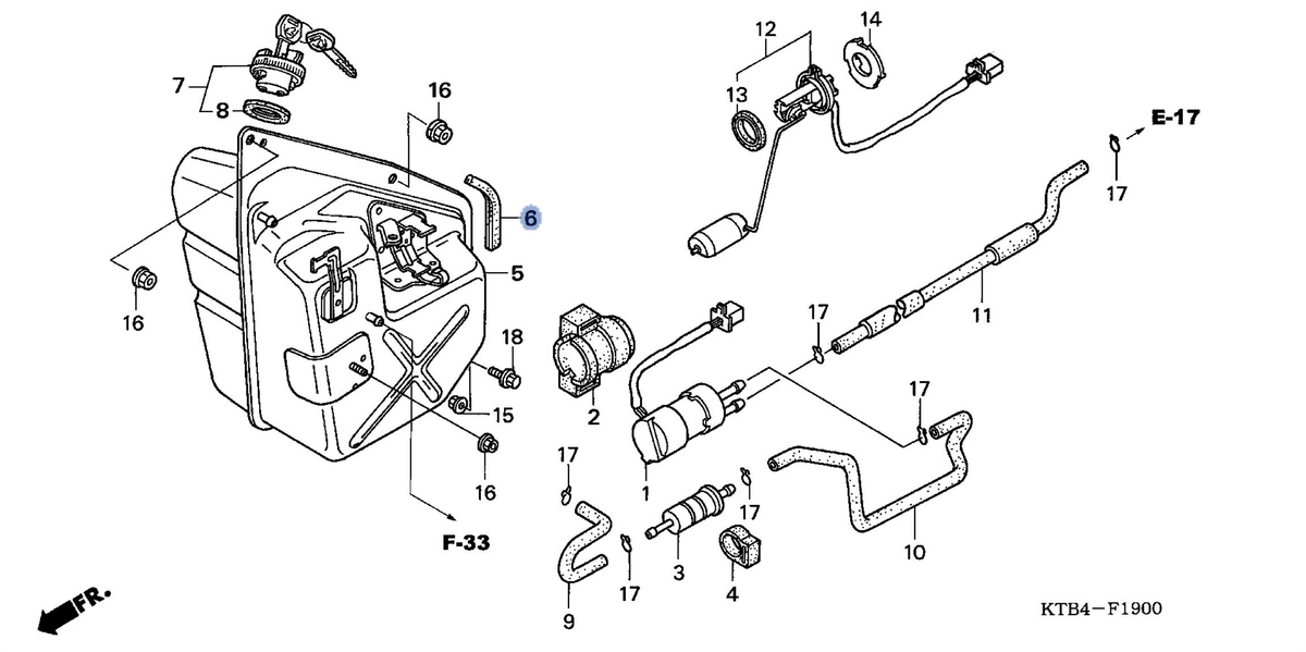 Honda OEM part 17516-KFG-000