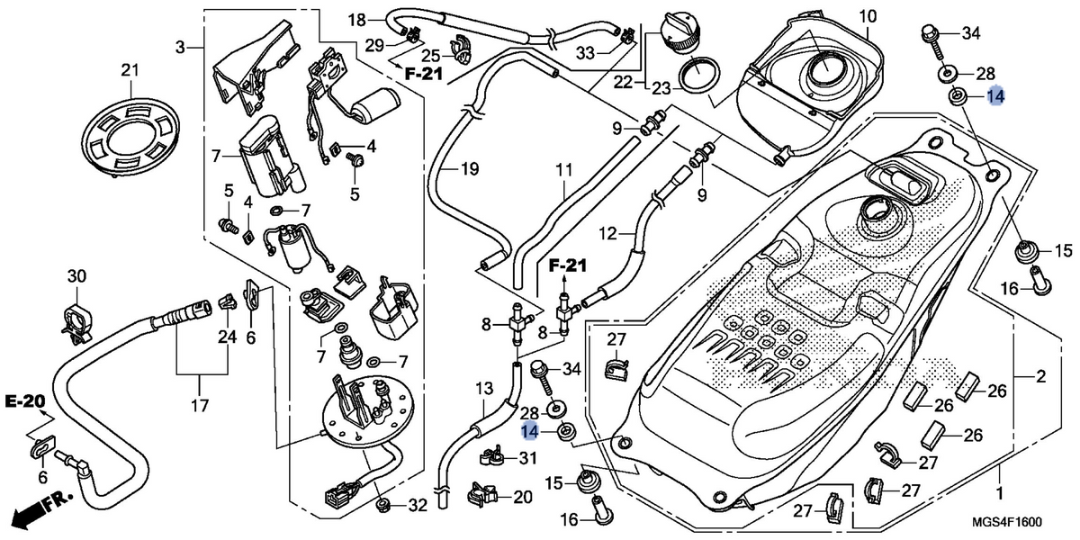 Honda OEM part 17516-MGS-D30