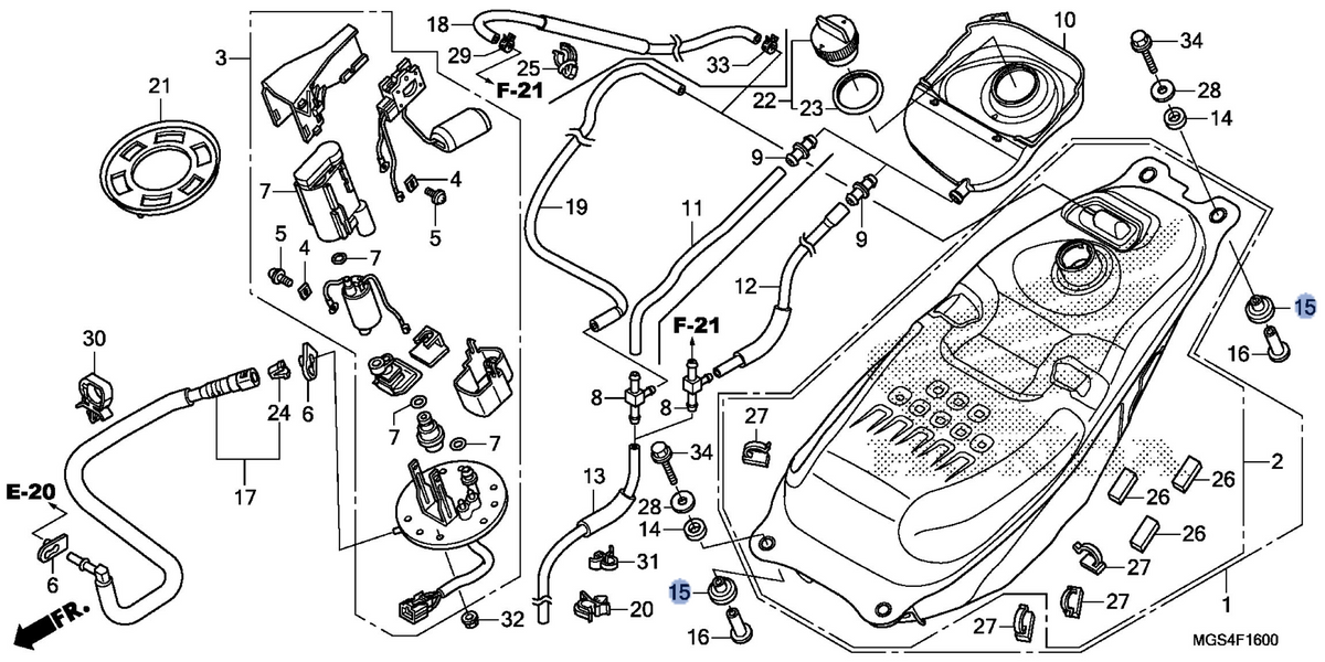 Honda OEM part 17517-MGS-D30