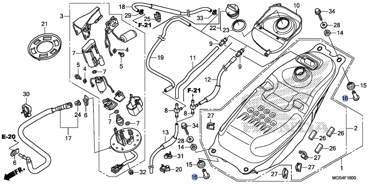 Honda OEM part 17518-MGS-D30